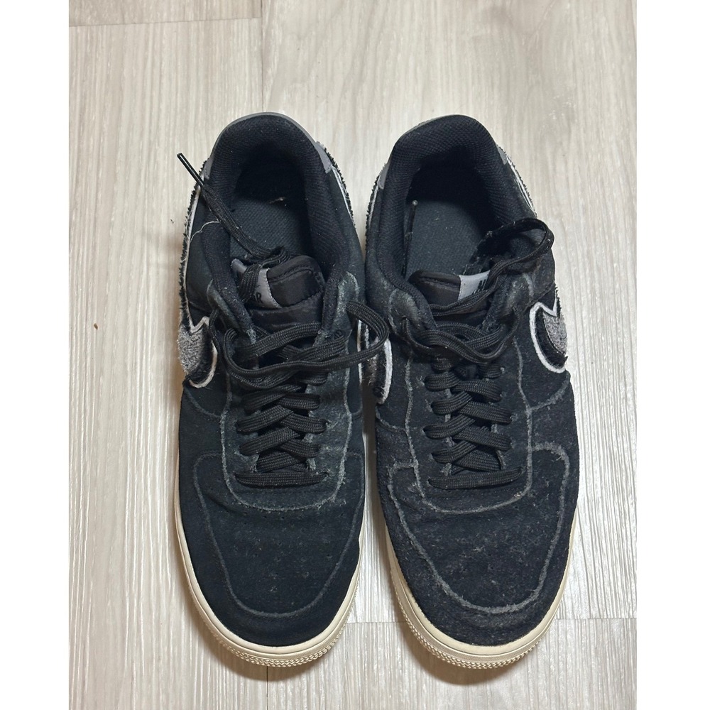 Nike Sneakers Mens 8 Black Cool Grey Air Force 1 Low 3D Chenille Swoosh